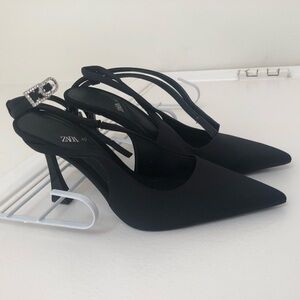 Zara pointed black heels, size 40 /USA 9